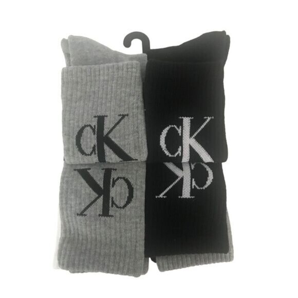 Calvin Klein 5 Pairs Mens Cushion Crew Socks - Gray Assorted/One Size